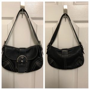 Vintage Black Leather Coach Bag
